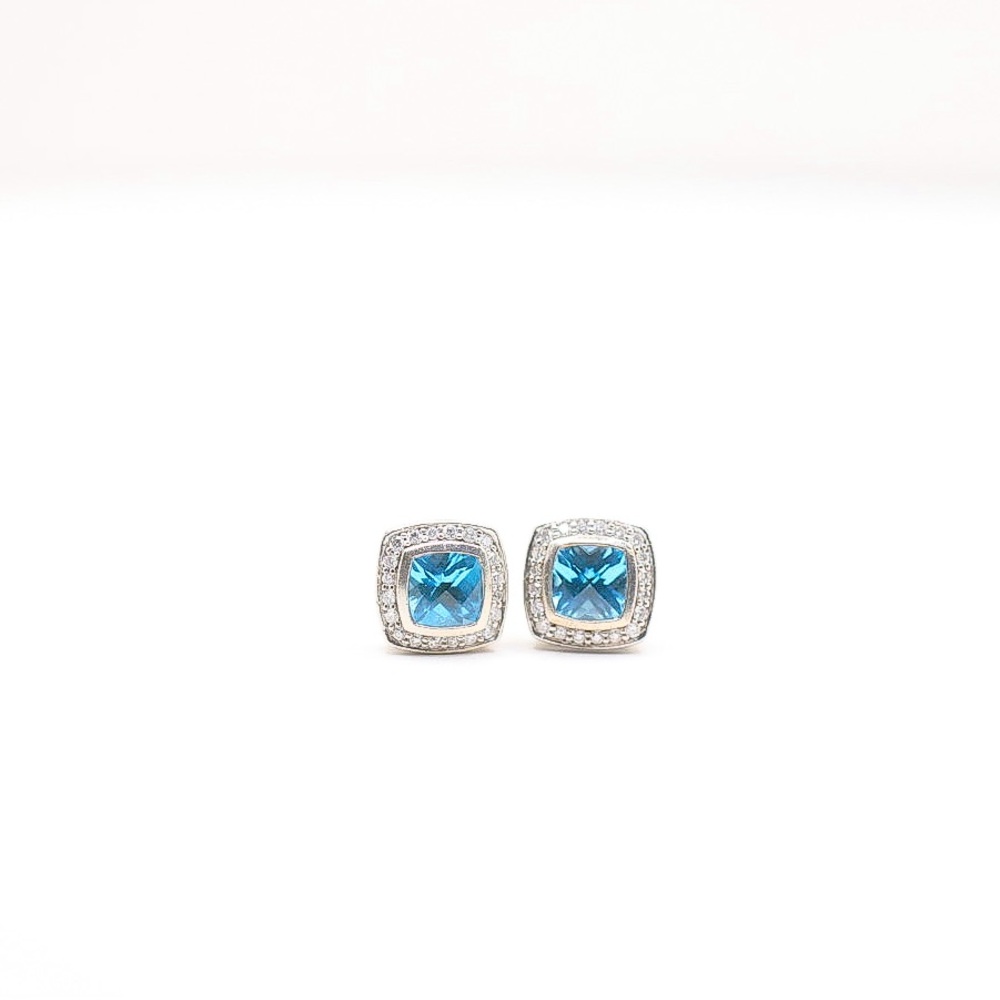 David Yurman Blue and Silver Earrings